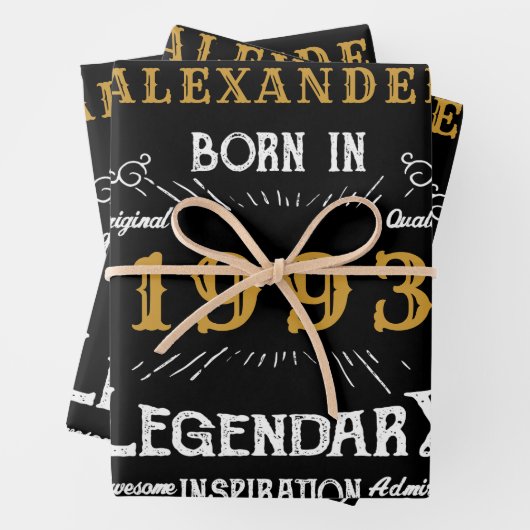 Gepersonaliseerd 30e verjaardag, geboren in 1993   inpakpapier vel (In situ)