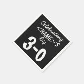 Gepersonaliseerd 30e verjaardag zwart papier serve servetten (Hoek)