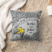 Gepersonaliseerd 30ste Jubileum, BloemenVogels Kussen (Deken)