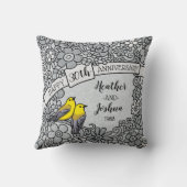 Gepersonaliseerd 30ste Jubileum, BloemenVogels Kussen (Achterkant)