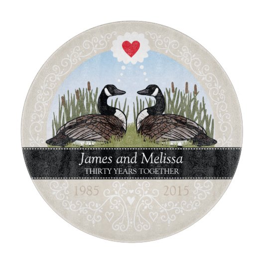 Gepersonaliseerd 30th Wedding Jubileum, ganzen Snijplank (Voorkant)