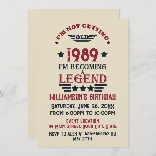 Gepersonaliseerd  35e verjaardagsfeest kaart (Voorkant / Achterkant)