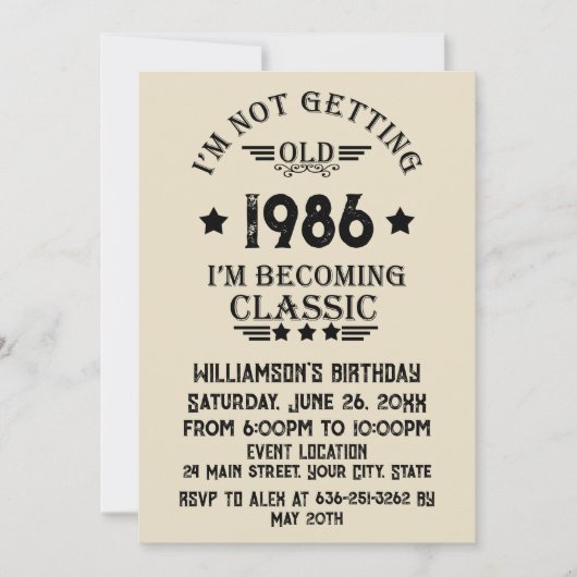 Gepersonaliseerd  35e verjaardagsfeest kaart (Voorkant)