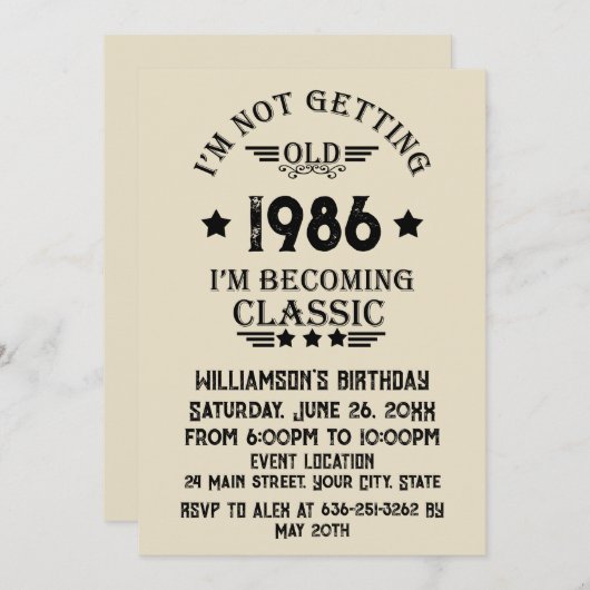 Gepersonaliseerd  35e verjaardagsfeest kaart (Voorkant / Achterkant)