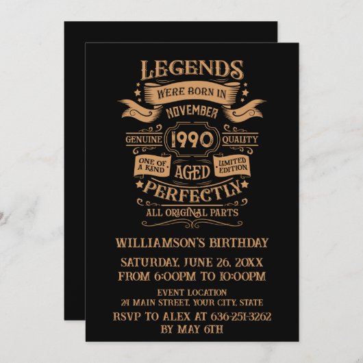 Gepersonaliseerd  35e verjaardagsfeest kaart (Voorkant / Achterkant)