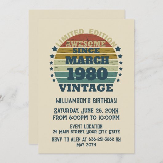 Gepersonaliseerd 35e verjaardagsfeest kaart (Voorkant / Achterkant)