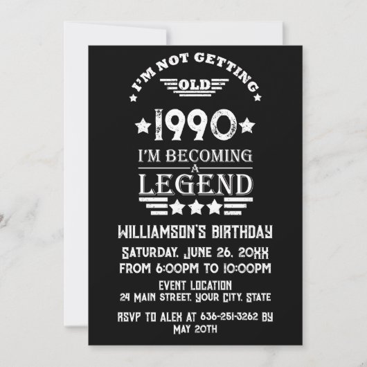 Gepersonaliseerd  35e verjaardagsfeest kaart (Voorkant)