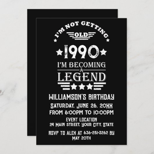 Gepersonaliseerd  35e verjaardagsfeest kaart (Voorkant / Achterkant)