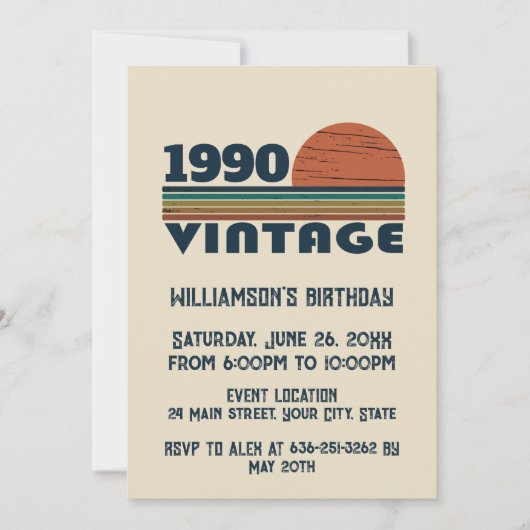 Gepersonaliseerd  35e verjaardagsfeest kaart (Voorkant)