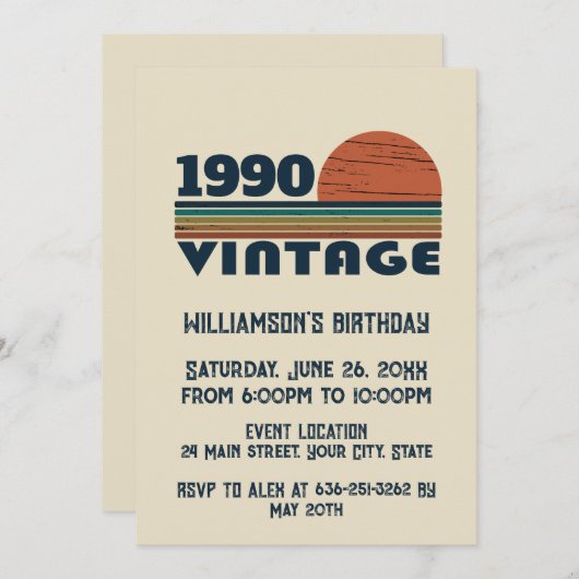 Gepersonaliseerd  35e verjaardagsfeest kaart (Voorkant / Achterkant)