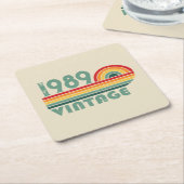 Gepersonaliseerd  35e verjaardagsfeest kartonnen onderzetters (Schuin)