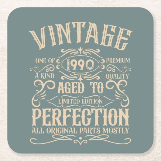 Gepersonaliseerd  35e verjaardagsfeest kartonnen onderzetters (Voorkant)