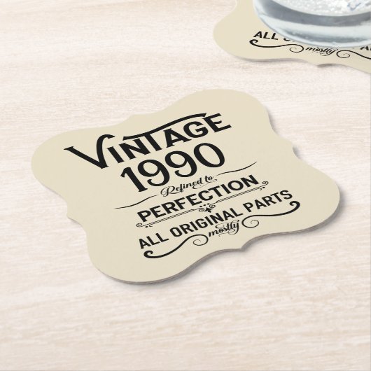 Gepersonaliseerd 35e verjaardagsfeest kartonnen onderzetters (Gekanteld)