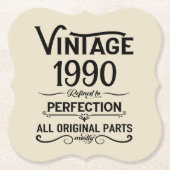 Gepersonaliseerd 35e verjaardagsfeest kartonnen onderzetters (Voorkant)