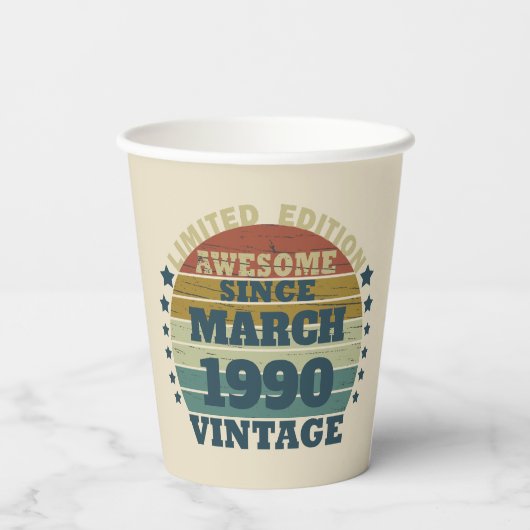 Gepersonaliseerd  35e verjaardagsfeest papieren bekers (Achterkant)