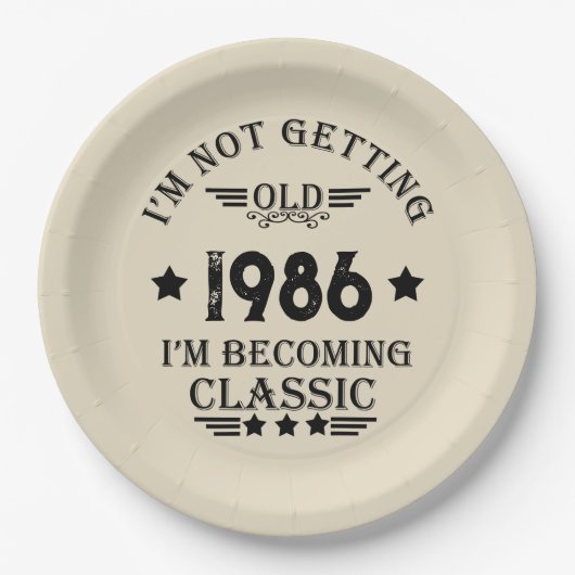 Gepersonaliseerd  35e verjaardagsfeest papieren bordje (Voorkant)