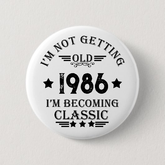 Gepersonaliseerd 35e verjaardagsfeest ronde button 5,7 cm (Voorkant)