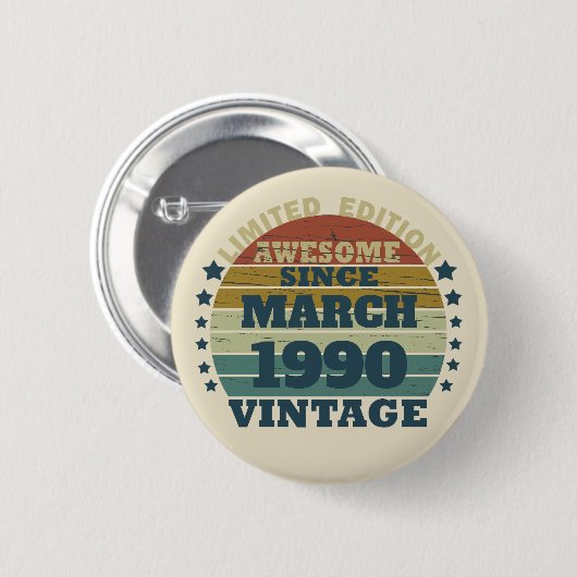 Gepersonaliseerd  35e verjaardagsfeest ronde button 5,7 cm (Voorkant /achterkant)