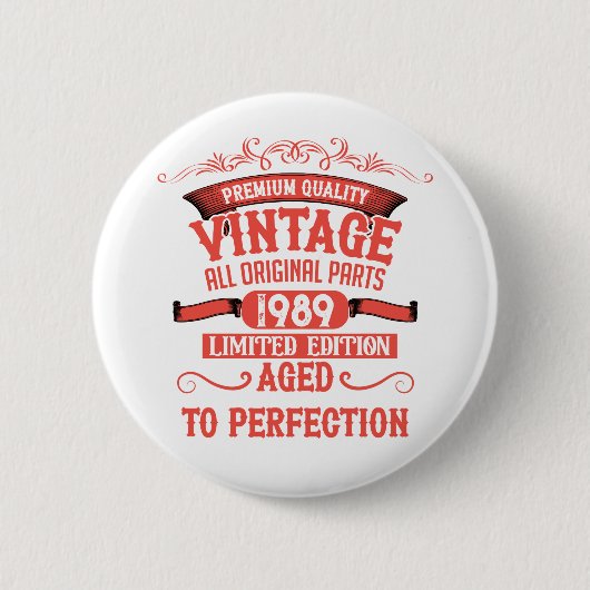 Gepersonaliseerd 35e verjaardagsfeest ronde button 5,7 cm (Voorkant)