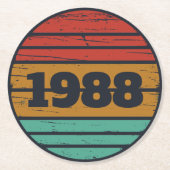 Gepersonaliseerd  35e verjaardagsfeest ronde kartonnen onderzetter (Voorkant)