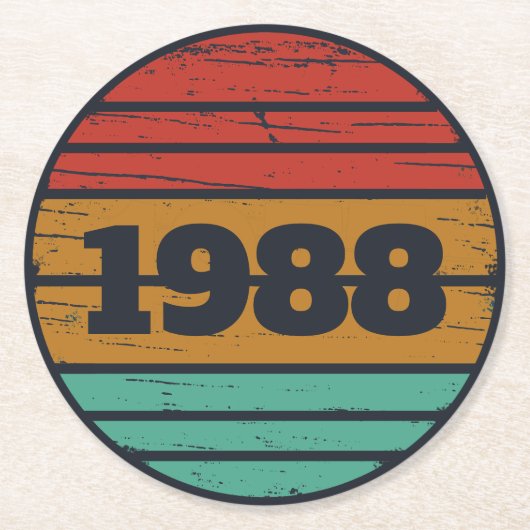 Gepersonaliseerd  35e verjaardagsfeest ronde kartonnen onderzetter (Voorkant)