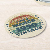 Gepersonaliseerd  35e verjaardagsfeest ronde kartonnen onderzetter (Gebogen)