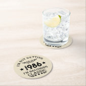 Gepersonaliseerd  35e verjaardagsfeest ronde kartonnen onderzetter (Insitu)