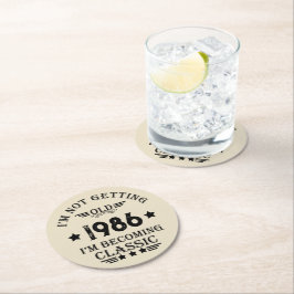 Gepersonaliseerd  35e verjaardagsfeest ronde kartonnen onderzetter