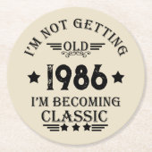 Gepersonaliseerd  35e verjaardagsfeest ronde kartonnen onderzetter (Voorkant)