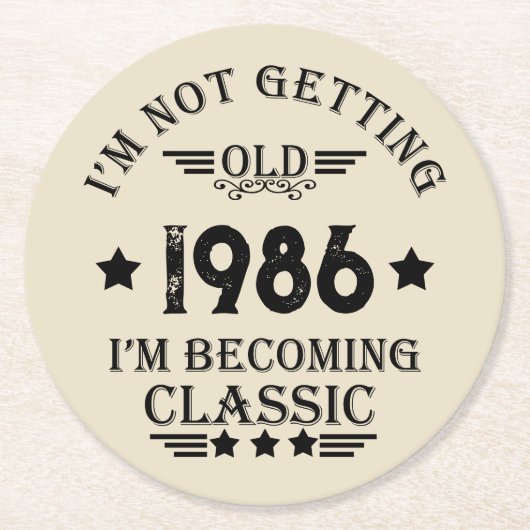 Gepersonaliseerd  35e verjaardagsfeest ronde kartonnen onderzetter (Voorkant)