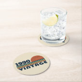 Gepersonaliseerd  35e verjaardagsfeest ronde kartonnen onderzetter (Insitu)