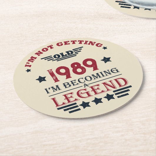 Gepersonaliseerd  35e verjaardagsfeest ronde kartonnen onderzetter (Gebogen)