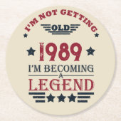 Gepersonaliseerd 35e verjaardagsfeest ronde kartonnen onderzetter (Voorkant)