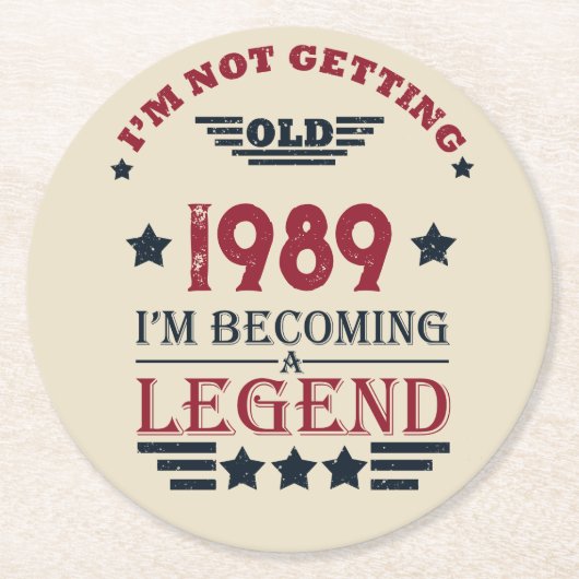 Gepersonaliseerd  35e verjaardagsfeest ronde kartonnen onderzetter (Voorkant)