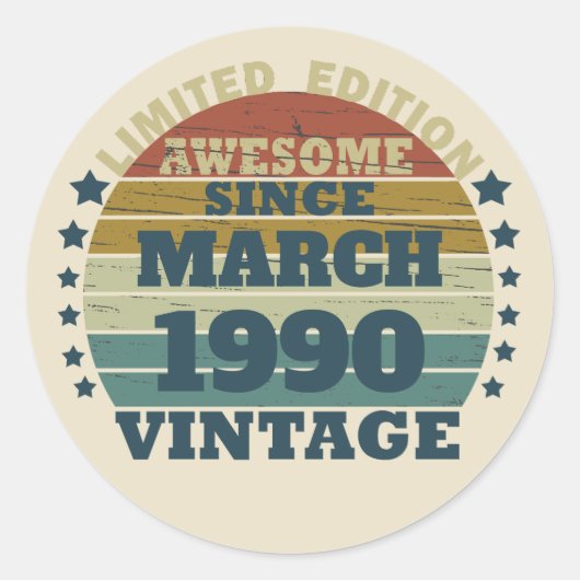 Gepersonaliseerd  35e verjaardagsfeest ronde sticker (Voorkant)