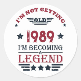 Gepersonaliseerd  35e verjaardagsfeest ronde sticker