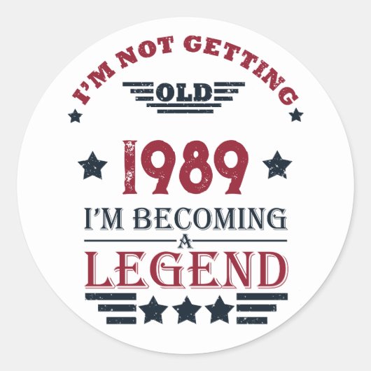 Gepersonaliseerd  35e verjaardagsfeest ronde sticker (Voorkant)