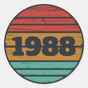 Gepersonaliseerd 35e verjaardagsfeest ronde sticker