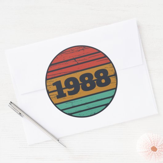 Gepersonaliseerd  35e verjaardagsfeest ronde sticker (Envelop)