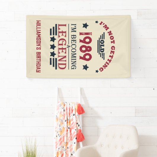 Gepersonaliseerd 35e verjaardagsfeest spandoek (Insitu)