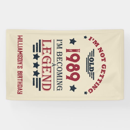 Gepersonaliseerd 35e verjaardagsfeest spandoek (Horizontaal)