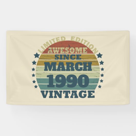 Gepersonaliseerd 35e verjaardagsfeest spandoek (Horizontaal)