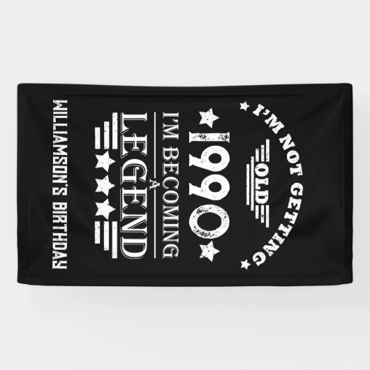 Gepersonaliseerd 35e verjaardagsfeest spandoek (Horizontaal)