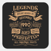 Gepersonaliseerd  35e verjaardagsfeest vierkante sticker (Voorkant)