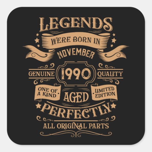 Gepersonaliseerd  35e verjaardagsfeest vierkante sticker (Voorkant)