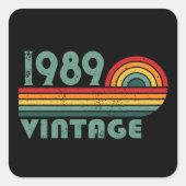 Gepersonaliseerd  35e verjaardagsfeest vierkante sticker (Voorkant)