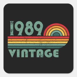 Gepersonaliseerd  35e verjaardagsfeest vierkante sticker