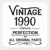 Gepersonaliseerd  35e verjaardagsfeest vierkante sticker (Voorkant)