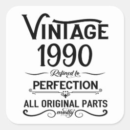 Gepersonaliseerd  35e verjaardagsfeest vierkante sticker