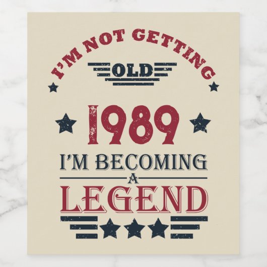 Gepersonaliseerd  35e verjaardagsfeest wijn etiket (Enkel label)